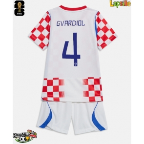 Kroatia Josko Gvardiol #4 Kotipaita Lapsille MM-kisat 2026 Lyhythihainen (+ shortsit)